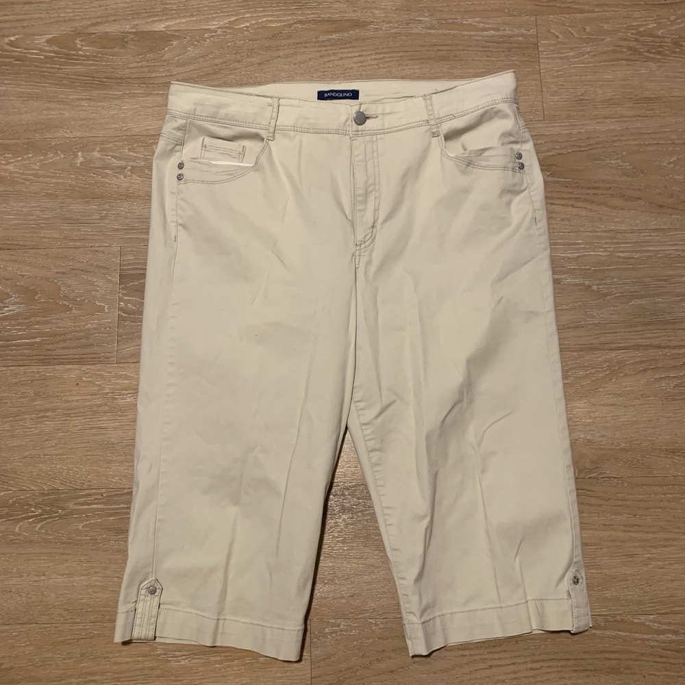 Bandolino Brady Cream Cropped Capris Size 14